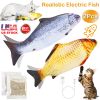 2Pcs Electric Moving Fish Cat Toy Realistic Wagging Fish Catnip Kicker Toy Interactive Chew Bite Kick Supplies For Cat Kitten
