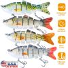 4Pcs 10cm/20g Bass Fishing Lure 6 Segment Multi Jointed Lifelike Fish Lures Sinking Wobbler Swim Bait For Freshwater Saltwater Fishing