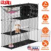 3-Tier Cat Cage Enclosure Indoor Cat Cage Playpen With Hammock Toy Ball Ladder DIY Iron Wire Cat House Kennels Crate For 1-2 Cats Ferret Rabbit Small