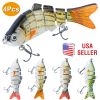 4Pcs 10cm/20g Bass Fishing Lure 6 Segment Multi Jointed Lifelike Fish Lures Sinking Wobbler Swim Bait For Freshwater Saltwater Fishing
