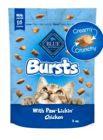 Cat Wellness Health TreatsBlue Buffalo Bursts Chicken Flavor Crunchy Treats for Cats, Whole Grain, 5 oz. Bag