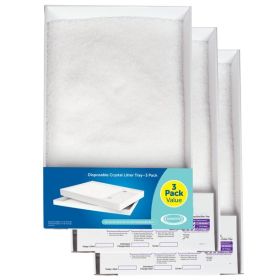 Replacement Sensitive Crystal Litter Tray;  3-Pack Easy Cleanup with Disposable Tray Includes Leak Protection and Low Tracking Litter No Perfumes