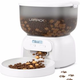Automatic Cat Feeder, 4L Detachable Cat Food Dispenser for Dry Food Up to 15 Portions(8g/Portion) 6 Meals Per Day