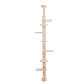 9' Adjustable Height Floor-to-Ceiling Cat Tree, Multi-Level Cat Vertical Cat Condo