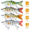 4Pcs 10cm/20g Bass Fishing Lure 6 Segment Multi Jointed Lifelike Fish Lures Sinking Wobbler Swim Bait For Freshwater Saltwater Fishing