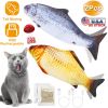 2Pcs Electric Moving Fish Cat Toy Realistic Wagging Fish Catnip Kicker Toy Interactive Chew Bite Kick Supplies For Cat Kitten