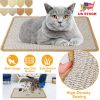 Cat Scratching Mat Natural Sisal Anti-Slip Mat Horizontal Cat Floor Scratching Pad Rug Kitten Play Toys Protect Carpets Sofas Furniture