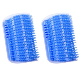 1/2pcs Corner Scrubber Cat Scratcher Massage Brush Scratcher Toy Cat Scratch Board, Wall Corner Cat Brush Pet Groomer Tool Brush Comb Pet Supplie (Color: Blue, Quantity: 2pcs)