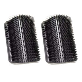 1/2pcs Corner Scrubber Cat Scratcher Massage Brush Scratcher Toy Cat Scratch Board, Wall Corner Cat Brush Pet Groomer Tool Brush Comb Pet Supplie (Color: Black, Quantity: 2pcs)