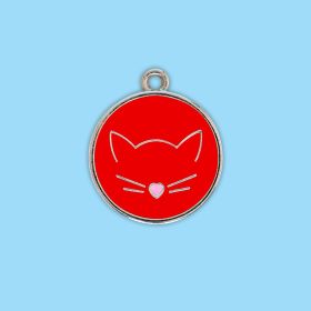 Pet Collar Cat Cute Cat Pattern Pendant Collar For Dogs Kitten Cats (Color: Red, size: One-size)
