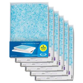 Crystal Litter Tray;  3-Pack/6-Pack Easy Cleanup with Disposable Tray Includes Leak Protection and Low Tracking Litter (Count Per Pack: 6)